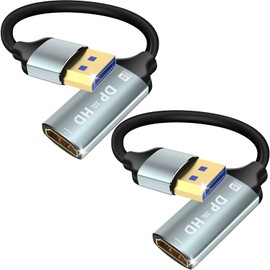 baolongking Displayport to HDMI adapter，4K 60Hz audio/video synchronization，One-way DP 1.2 computer to HDMI 2.0 screen， Suitable for HDTV/MONITOR/PROVENOR/PROC (2 packs)