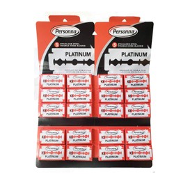 Personna Platinum Red Chrome Double Edge Stainless Steel 100 Blades 20BX