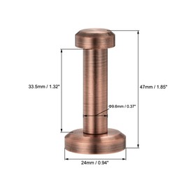 sourcing map Wall Hook Robe Towel Hook Wall Mounted Coat Hooks Hanger Brushed Copper Tone 2Pcs