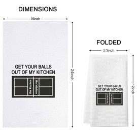 WCGXKO Pickleball Gift Get Your Balls Out of My Pickleball KitchenTowel Dish Cloth Tea Towe (GET Your Towel)