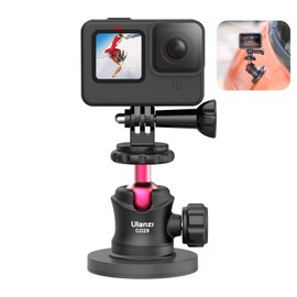 Ulanzi Free Camera Stand Set with Magnetic Ball Head, 360° Rotatable, Super Strong Magnet, Vertical Load Capacity 20kg, 66mm Magnet Base for GoPro Accessories, Made of Aluminum Alloy, 1/4 Inch Screw