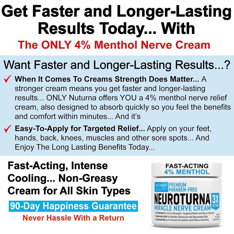 Neuropathy Nerve Relief Cream - Premium Nerve Cream 3X Action