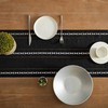 YZJZEDS Hemstitched Farmhouse Table Runner, Black 13x108 Inch, Cotton Linen