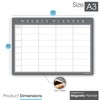TMS A3 Magnetic Weekly Planner and Whiteboard, Fridge Memo Board
