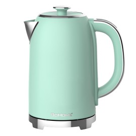 BOHOME Electric Kettle, 1.7L/1500W, Stainless Steel, Digital Touch Panel, Keep Warm Function, Auto Shutoff, BPA-Free, Hot Water Kettle for Coffee & Tea, No Plastic Contact with Water (Light Green)