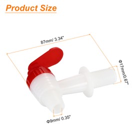 sourcing map Beverage Dispenser Replacement Spout, 1Set Plastic Water Dispenser Spigot Replacement Faucet for Party, Family Gathering (Red White)