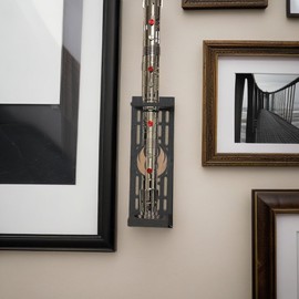 poceton Lightsaber Wall Mount with Pattern, Wooden Lightsaber Stand for Lightsaber Display, Vertical Lightsaber Wall Mount Holder for Most Lightsaber Displays, Gift for Lightsaber Collectors (01)