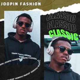 Joopin Retro half frame sunglasses men/women classic polarised sunglasses with UV400 protection. - Elegant