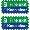 Fire Exit Keep Clear Signs Metal 30 x 15 cm