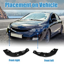 2PCS Car Front Left & Right Side Bumper Mounting Support Bracket Fit for Honda Civic 2006-2011 4-Door Sedan, Replaces# 71198-SNA-A01/71193-SNA-A01