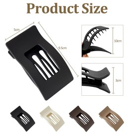4 PCS Flat Hair Claw Clips for Women, Curved Design Hair Clips - Matte Strong Hold Hair Claw Clips for Thin, Thick Hair, Hair Accessories for Women and Girls, French Matt, Elegant for Everyday Use