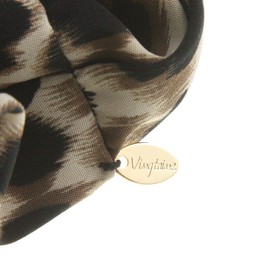 Vingtaine HS-123-BE Leopard Pattern Scrunchie, Leopard Pattern, Easy Hair Accessory, Beige