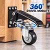 4 Pack 2.5 Inch Retractable Workbench Casters, 360° Swivel Liftable