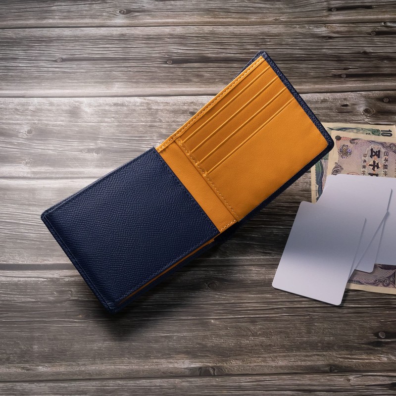 SA02 Genuine Leather Mini Wallet, Italian Leather, Bifold Wallet, Thin,