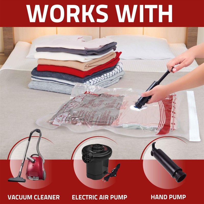 Vinsani 3 Pack Reusable Vacuum Storage Bags with Double-Zip Seal