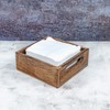 Samhita Square Burning Finish Mango Wood Napkin Holder for Restaurant