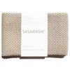 Sasawashi Mesh Exfoliating Shower Towel – Gentle Body Scrub, Taupe