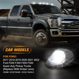 POPMOTORZ 5PCS White LED Cab Roof Marker Light 18 LED Roof Top Clearance Lights,Cab Marker Lamp for 2017-2022 Ford F250 F350 F450 F550 Super Duty Led Roof Running Lights OEM# HC3Z15442E HC3Z-15442-E