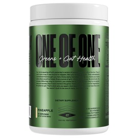 ONE of ONE Greens & Gut Health – Superfood Greens Powder with Prebiotics, Probiotics & Digestive Enzymes for Gut Health, Immunity & Energy, No Artificial Sweeteners - Pineapple, 30 Serving
