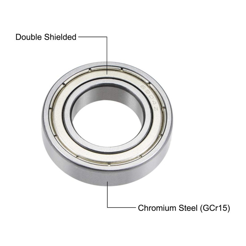 sourcing map 6904ZZ Deep Groove Ball Bearing 20 mm x