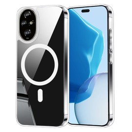 Cover for Honor 200 Pro, Transparent Magnetic Case Compatible with MagSafe Wireless Charging, Shockproof Anti-Scratch Case with Hard PC and TPU Bumper, Transparent