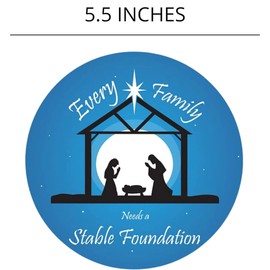 Every Family Needs a Stable Foundation Magnet, Religious Nativity Scene Themed Decal, Magnetic Accessory for Car, Fridge and More, 5.5 Inches