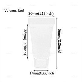 AUEAR, Paquete de 24 botellas de plástico blandas vacías recargables de 5 ml, botellas de muestra, mini recipientes para loción corporal, gel de ducha, champú limpiador