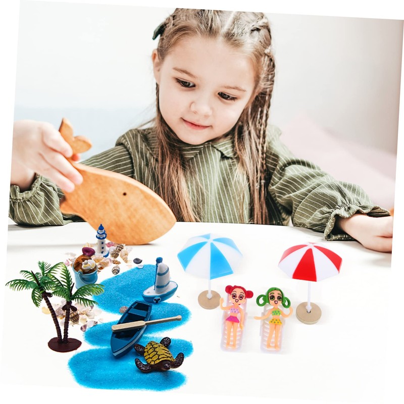 Kisangel 22pcs Miniature Beach Decor Set Plastic Miniature Beach Accessory