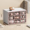 AIMALL Cartoon Rabbit Transparent Desktop Storage Box, Small Plastic Drawer