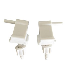 RecDec 2 Pack Toilet Seat Hinges Replacement with Bolts Screw Nuts Bracket White Plastic Repair Kit Parts for Toilet seat Elongated with Same Hinges Cover Lid Bathroom WC Hardware NOT Universal