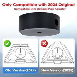 Starlink Mini Mount, Aluminum Double Long Arm ,Starlink Mini Pole Clamp Mount Accessories,Adjustable Clamp Bracket for RV/Pole/Roof Rack/Yacht,Compatible with 2024 Original Pipe Adapter (BLACK)