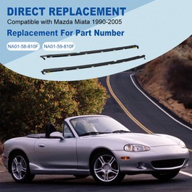 JDMON 2PCS Door Window Moulding Weatherstrip Compatible with Mazda Miata 1990-2005, Outer Outside Weather Stripping Trim Seal Belt Replacement for NA01-58-810F NA01-59-810F