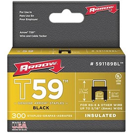 Arrow Fastener T59 1/2 in. W x 5/16 in. L 18 Ga. Wide Crown Insulated Staples 300 pk
