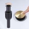 Bathroom Sink Drain Without Overflow, ARCORA Brushed Gold Pop Up