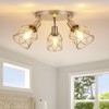 WILON Semi Flush Mount Ceiling Light 3-Light Brushed Nickel Close