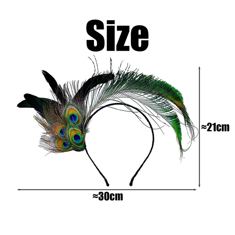 1 Piece Peacock Feather Headband, Retro Headband, Masquerade Accessories, Ele