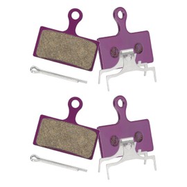 HARFINGTON 2set Disc Brake Pad 1.26" x 0.65" Semi-Metallic Resin Bike Brake Pads with Spring and Pin for BB7 M355 M446 M640 Mountain Road Bikes, Purple