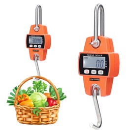 WIYETY Digital Hanging Scales 300 kg, Hanging Scales, Luggage Scales Digital with Hooks, Mini Portable Scales with Hooks, LCD Digital Luggage Scale, Hanging Scales for Farm, Factory, Hunting