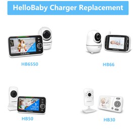 Solopen Charger with HelloBaby Monitor HB66, HB50, HB6550, HB30 Camera Monitor Power Cord Model K05S050100U 5V Charger Charging Cable