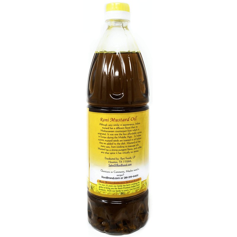 Rani Mustard Oil (Kachi Ghani) 33.8 Ounce (1 Liter) Pack