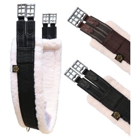 T TEKE Daily English Girths for Horses: Padded with Fleece, Double-Sided Heavy-Duty Elastic and Stainless Steel Buckles (Sizes 38”-56")"