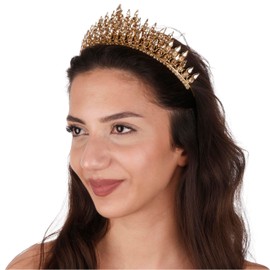 LIMELIA Elegant Crystal Tiara Crown Headband | Handcrafted Bridal Princess Crown for Wedding & Parties-Gold