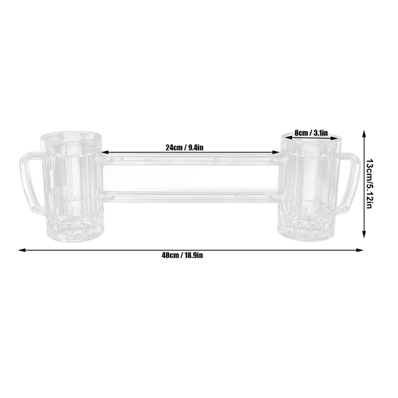 430ml Beer Mug Double Conjoined Beer Glass Drop Resistant Acrylic