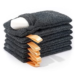 Antimbee Paquete De 6 Bolsas De Jabón Exfoliante De Bolsillo, Exfoliante De Esponja Áspera Para El Baño O La Ducha, Barra De Malla, Bolsa De Espuma De Jabón 6 Unidades (Paquete De 1) Gris