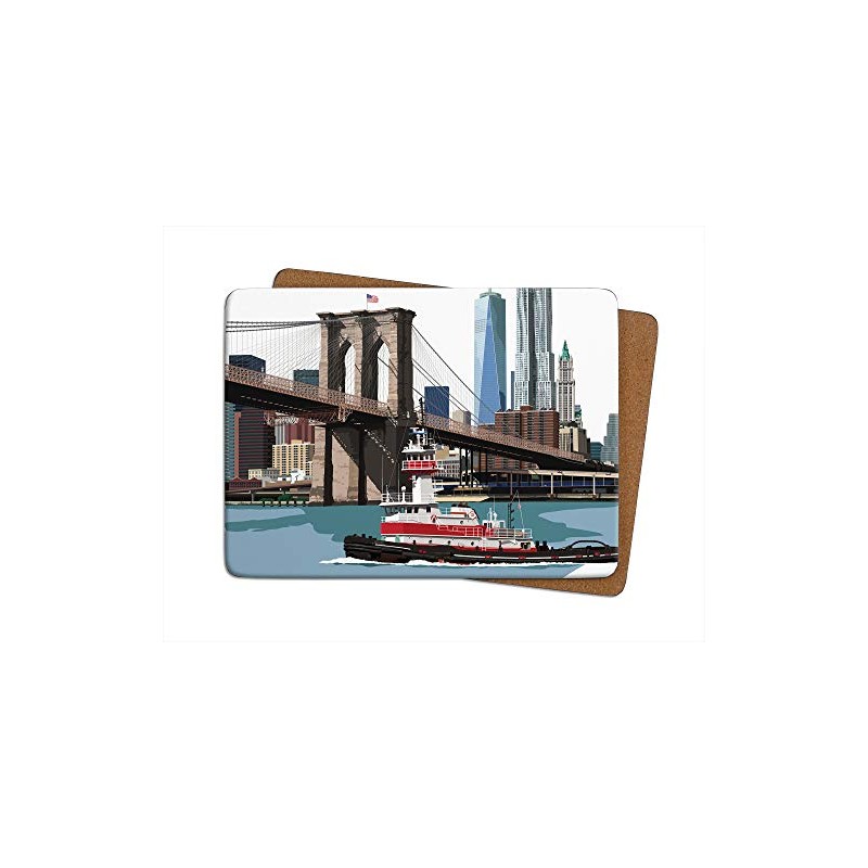 New York"Brooklyn Bridge" Set of 4 Table Mats Placemat -