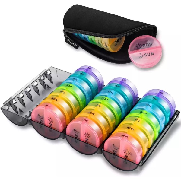 Branded Upgrade Monthly Pill Organizer 2 Times A Day,One Month