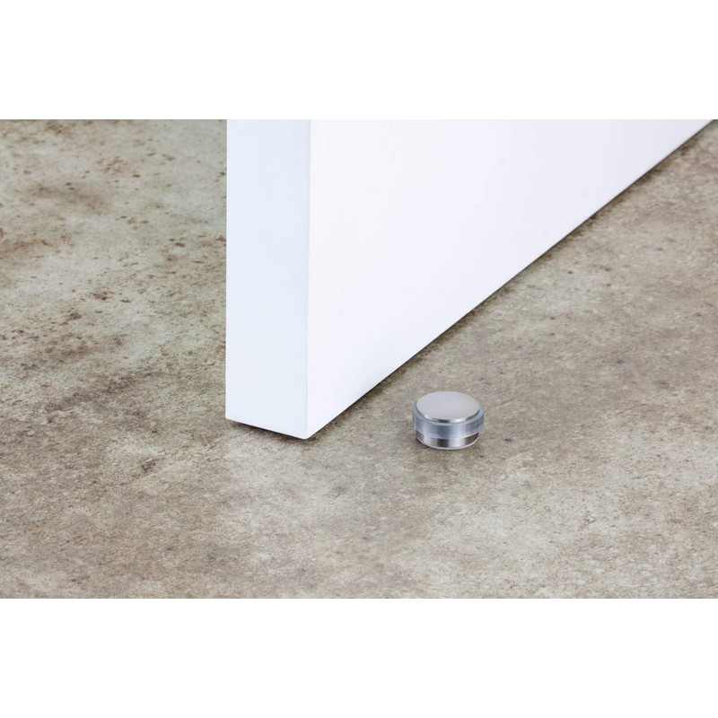 EVI| Adhesive Door Stop| Stainless Steel with Transparent Rubber|High Resistance