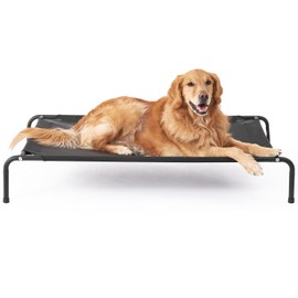 EHEYCIGA Elevated Dog Cot Beds for Large Dogs, Raised Outdoor Dog Hammock, Lifted Pet Platform with Frame and Washable Waterproof Cooling Teslin Mesh and Anti-Slip Feet, 43x26 inch