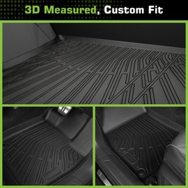 Floor Mats for Ford F-150 SuperCrew Cab 2015–2025 and F-150 Lightning 2022–2025 (Only Fit Models Without Rear Under-Seat Fold-Flat Storage), TPE All Weather Waterproof Non-Slip Custom Fit Liners