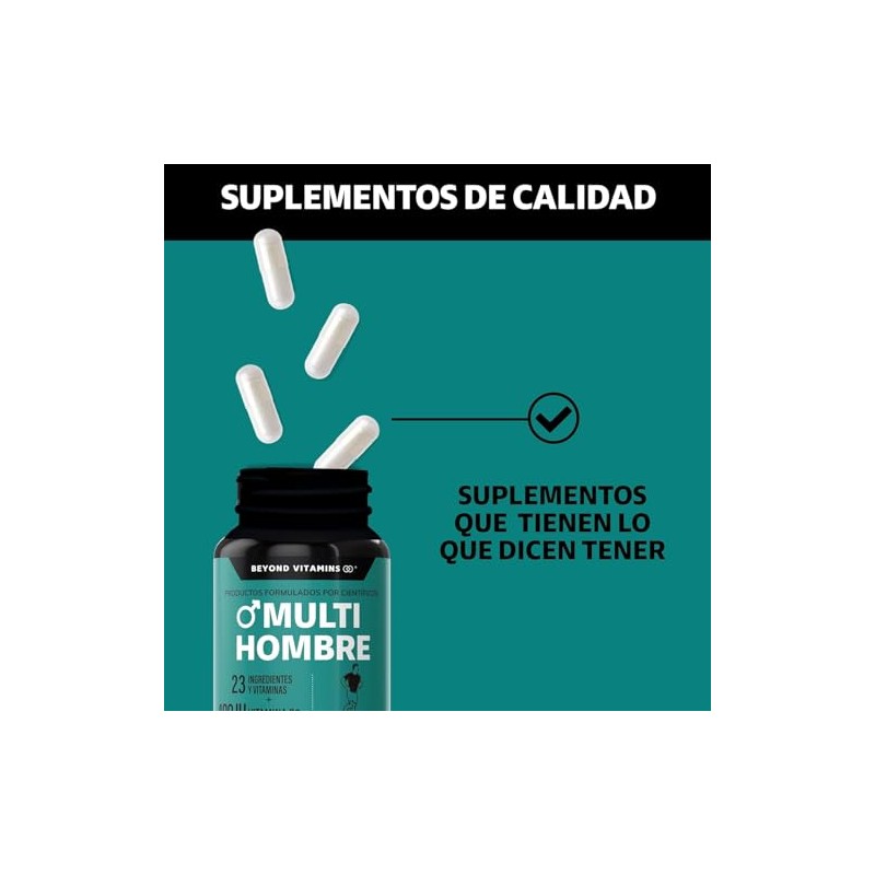 Multi Vitaminas Hombres B12 Zinc Calcio Hierro Cobre Cromo Selenio